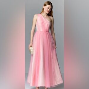 Badgley Mischka Pink Tulle Maxi Gown Dress Size 6